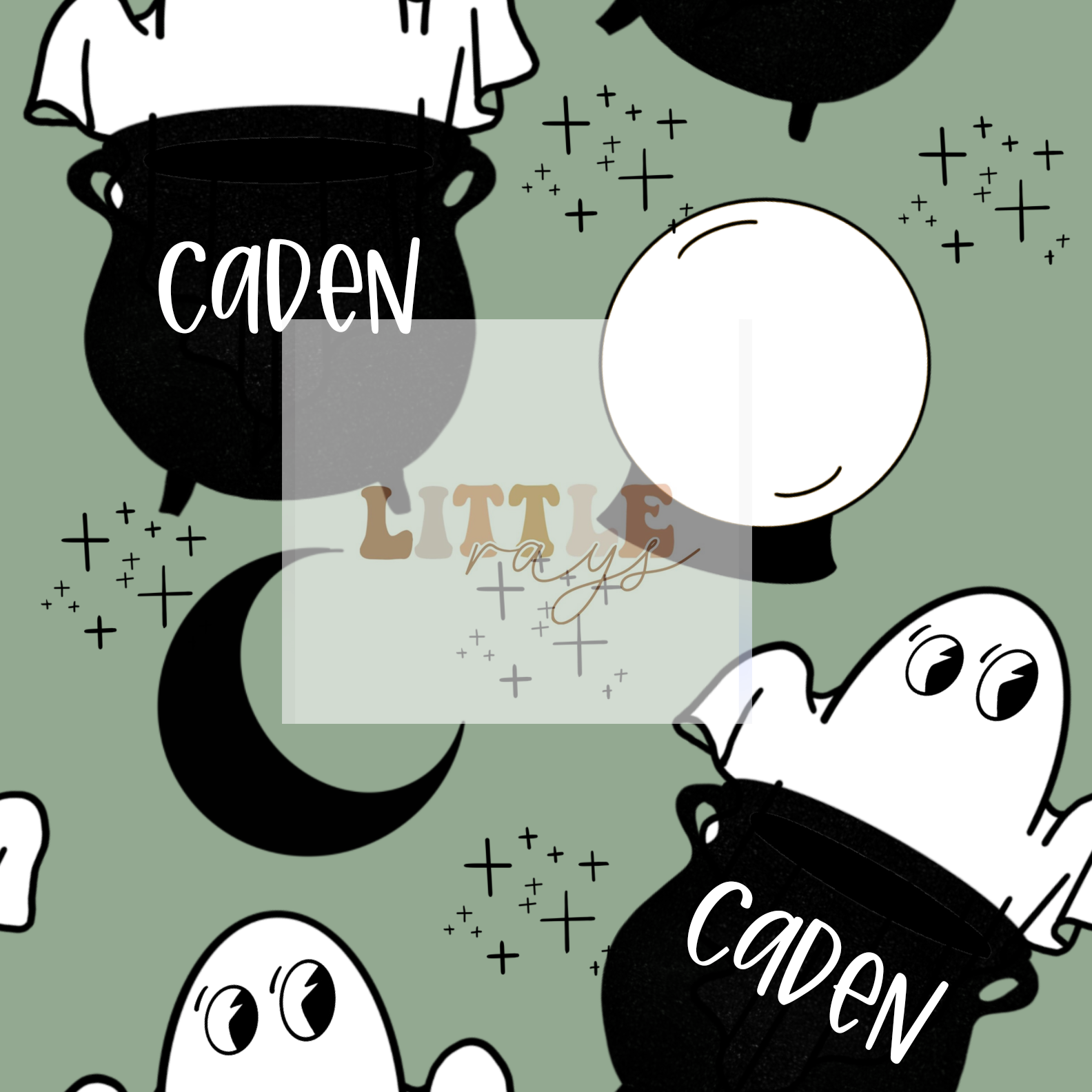 Custom Halloween Name fabric (boiy/ gender neutral version)