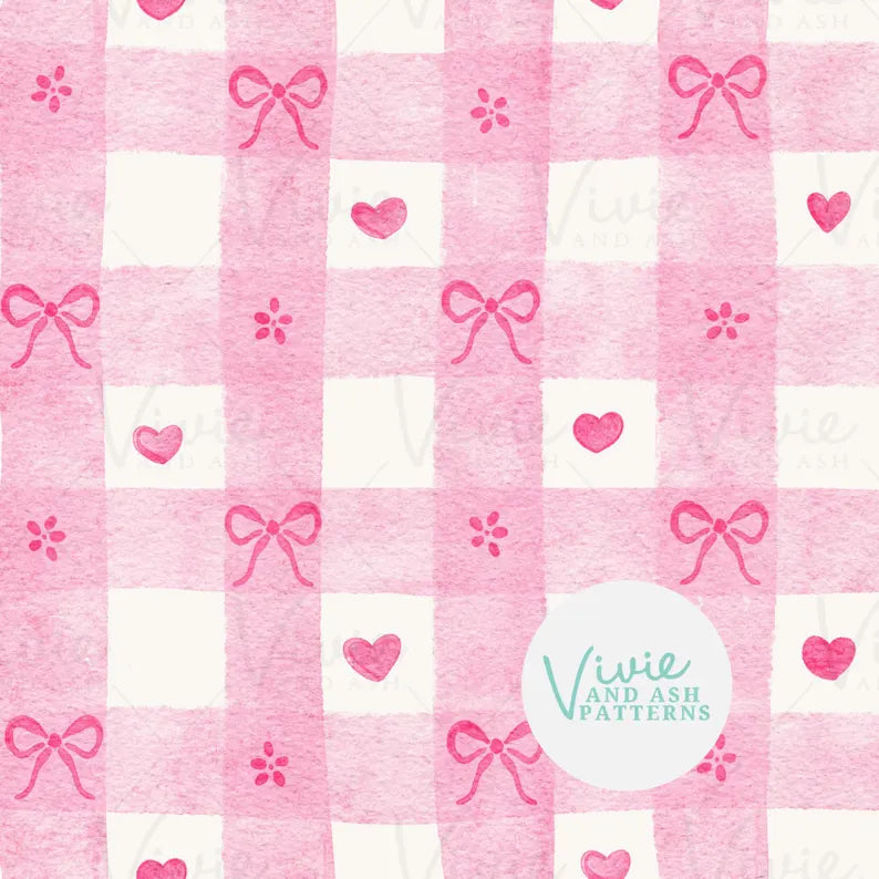 Pink Heart Valentine Gingham