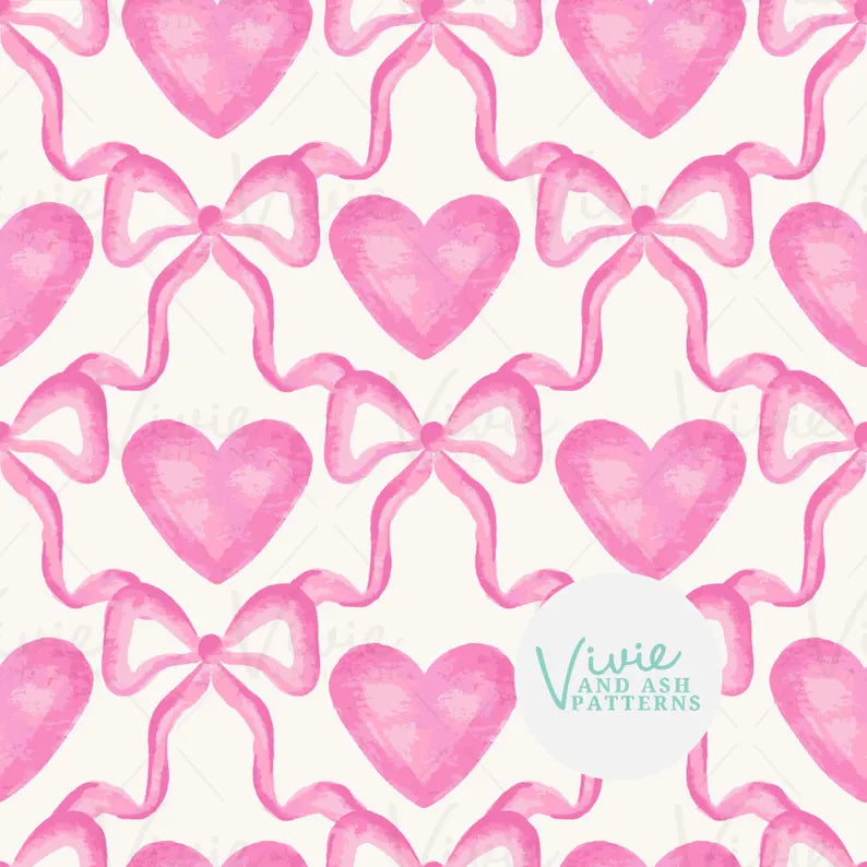 Valentines Pink Hearts and Bows