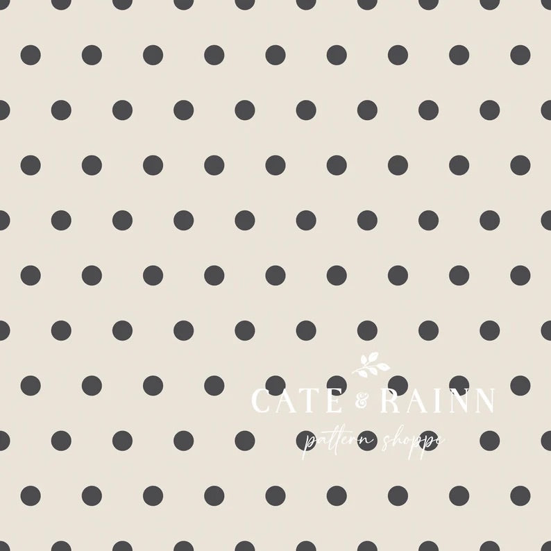 Cream and black polka